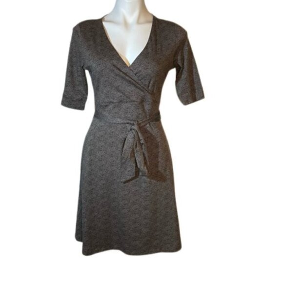 Toad & Co Cue Wrap Cafe Dress Herringbone Print - Picture 2 of 14